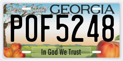 GA license plate POF5248
