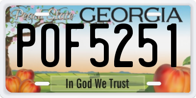 GA license plate POF5251