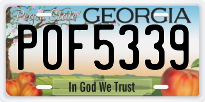 GA license plate POF5339