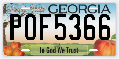 GA license plate POF5366