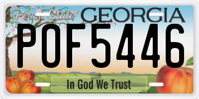 GA license plate POF5446
