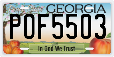 GA license plate POF5503