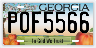 GA license plate POF5566