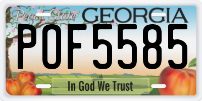 GA license plate POF5585