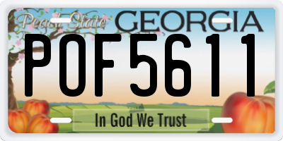 GA license plate POF5611