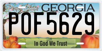 GA license plate POF5629