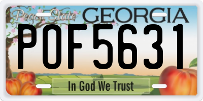 GA license plate POF5631