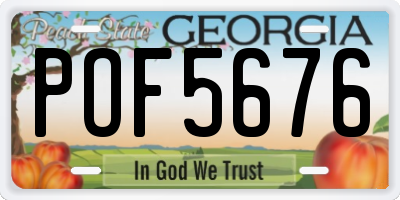 GA license plate POF5676