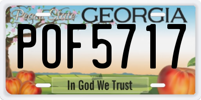 GA license plate POF5717