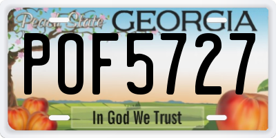GA license plate POF5727