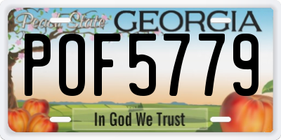 GA license plate POF5779