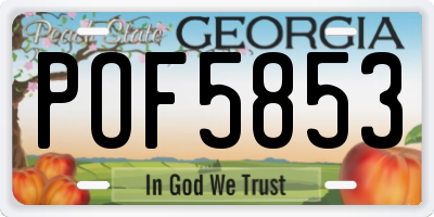 GA license plate POF5853