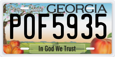 GA license plate POF5935
