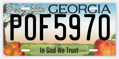 GA license plate POF5970