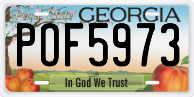 GA license plate POF5973