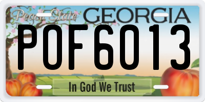 GA license plate POF6013