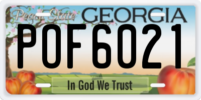 GA license plate POF6021