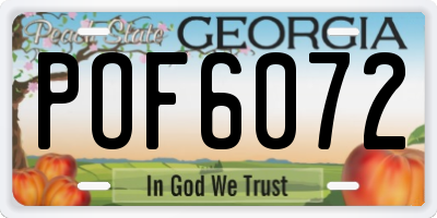 GA license plate POF6072