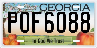 GA license plate POF6088