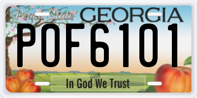 GA license plate POF6101
