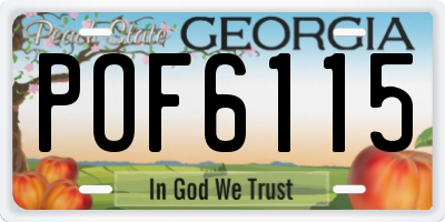 GA license plate POF6115