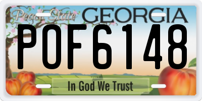 GA license plate POF6148