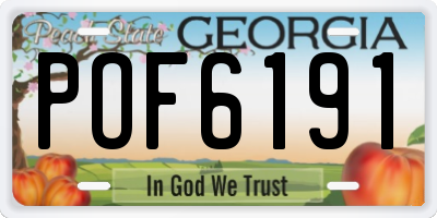 GA license plate POF6191
