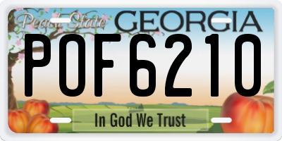 GA license plate POF6210