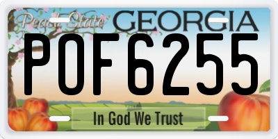 GA license plate POF6255