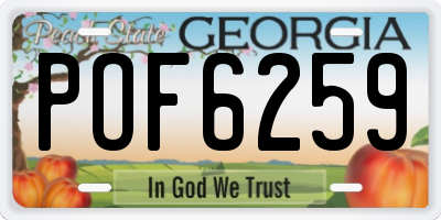GA license plate POF6259