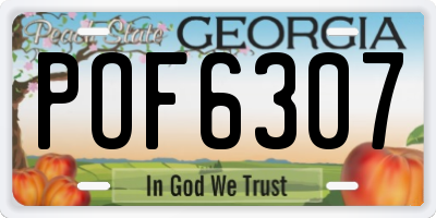 GA license plate POF6307
