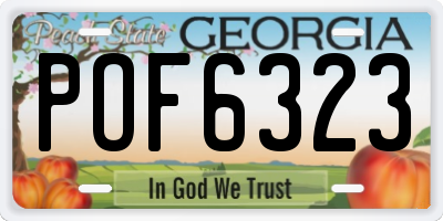 GA license plate POF6323