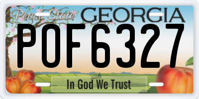 GA license plate POF6327