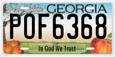 GA license plate POF6368