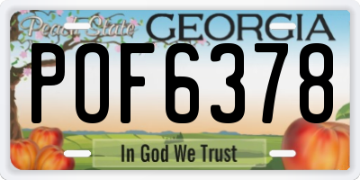GA license plate POF6378