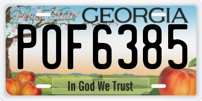 GA license plate POF6385