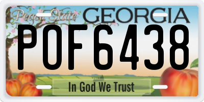 GA license plate POF6438