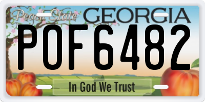 GA license plate POF6482