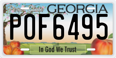 GA license plate POF6495
