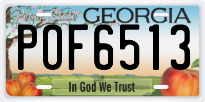 GA license plate POF6513