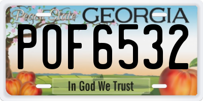 GA license plate POF6532