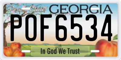 GA license plate POF6534