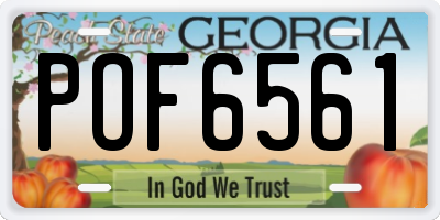 GA license plate POF6561