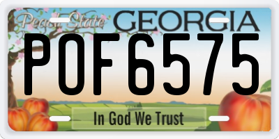 GA license plate POF6575