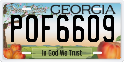 GA license plate POF6609