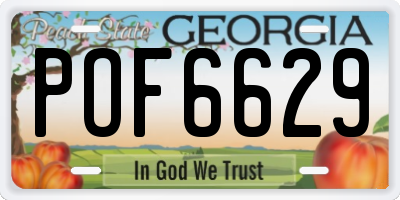 GA license plate POF6629