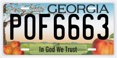 GA license plate POF6663