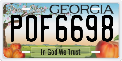 GA license plate POF6698
