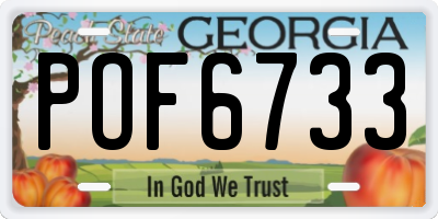 GA license plate POF6733