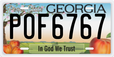 GA license plate POF6767